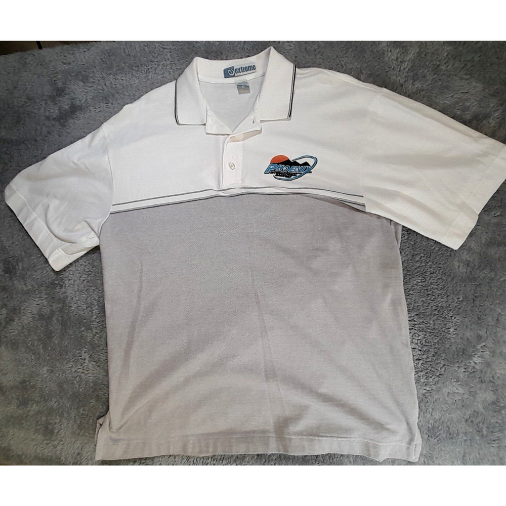Extreme Mens XL Phoenix International Raceway Polo White Gray PIR NASCAR Indy